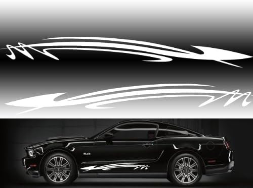 Universal Car Side Graphics 48"x6" Car Side Decals in White