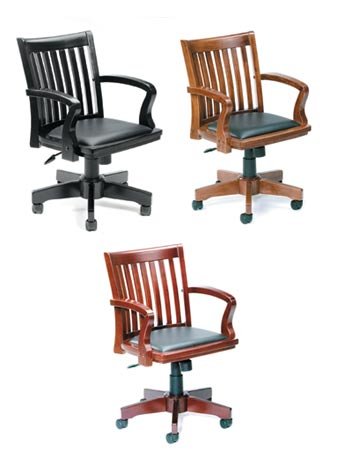 BOSS CHERRY BANKER'S CHAIR W/ LEATHER SEAT