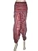 Hippie Dark Coral Harem Baggy Smock Waist Capri Boho Pants for Women 38" Length