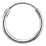 Sterling Silver Small Endless Hoop Earrings, 1/2 in. (12 mm) Diameter