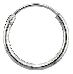Sterling Silver Small Endless Hoop Earrings, 1/2 in. (12 mm) Diameter