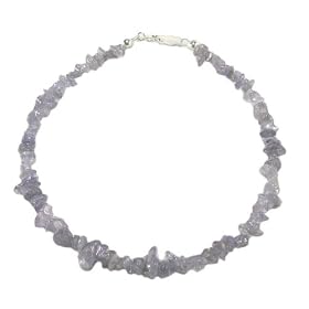 Tanzanite Gem Chip Bracelet Sterling Silver Clasp - Genuine Stones by AzureBella Jewelry