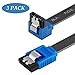 SATA Cable III, Benfei 3 Pack SATA Cable III 6Gbps 90 Degree Right Angle with Locking Latch 18 Inch for SATA HDD, SSD, CD Driver, CD Writer - Black