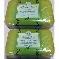 2 Pack Green Tea The Vert Triple Milled Soap 100% Pure Vegetable with Shea Butter