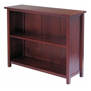 Milan Storage Shelf or Bookcase, 3-Tier, Long-Antique Walnut