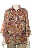 Plus Abstract Print Blouse And Tank Set