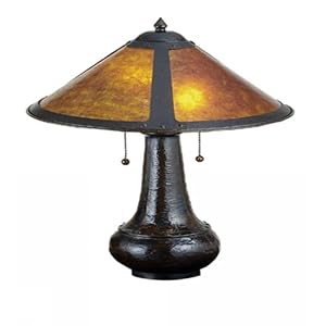 21 Inch H Van Erp Amber Mica Table Lamp Table Lamps by Meyda