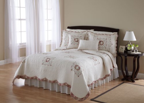 Pike Street Martha 100-Percent Cotton Pieced and Embroidered Quilt, Twin