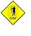12x12 bow hunting zone crossing yellow aluminum metal sign