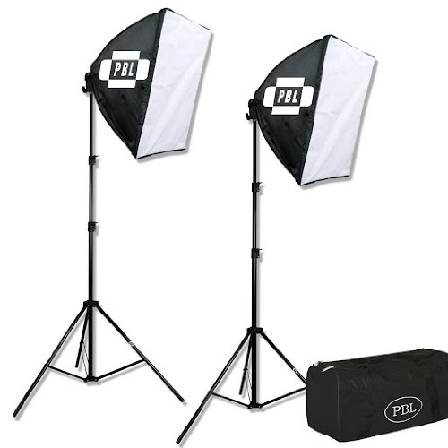 PBL STUDIO PHOTOGRAPHY VIDEO LIGHT KIT CONTINUOUS LIGHTING KIT VIDEO LIGHING EZ 24in x 24in SOFTBOX by PBL