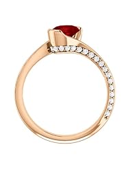 18K Rose Gold 7.00x5.00mm Oval Cut Ruby and Diamond Ring -- LIFETIME WARRANTY