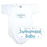Baby Bodysuit White  Light Blue Cloud Love Me, I Am Surinamese  Suriname Country