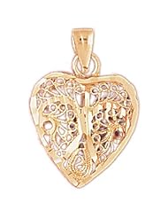 Dazzlers Solid 14k Gold 3D Filigree Heart Charm Pendant Available in three colors from jewelsberry (weights: 2.4 grams only)