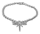 Sterling Silver Chunky Link Dragonfly Bracelet