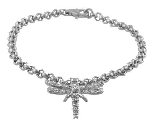 Sterling Silver Chunky Link Dragonfly Bracelet