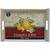 Medium Raised Handle Tray - Vintage Lemons