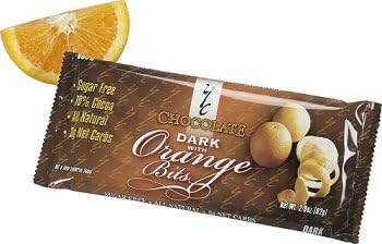 YC Chocolate (70% Cocoa) Dark with Orange Bits, Sugar Free, 2.9-Ounce Bars (Pack of 8)