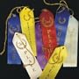 Contestant (White) Award Ribbons w/Card & String