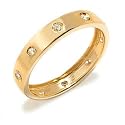 Mariage Bague Femme en Or - 750/1000 avec Zircon Blanc, forme Alliance