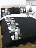 Dreamscene Denver Duvet Cover Double Black