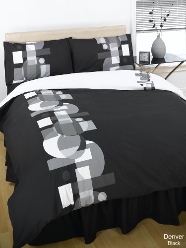 Dreamscene Denver Duvet Cover Double Black