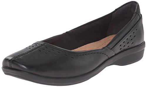 Clarks Women's Haydn Shipper Flat, Black Leather, 8 M US