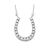 14K White Gold 1/2 ct. Diamond Horse Shoe Pendant with Chain