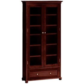 Hampton Bay 31w Six shelf Bookcase With Glass Doors, SIX SHELF, HAZEL BROWN by Home Decorators Collection