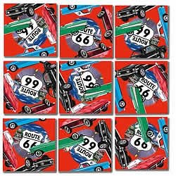 B Dazzle Classic Cars Scramble Squares 9 Piece Puzzle