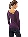 Patty Women's Cotton Asymmetrical Neck Long Sleeve Stretch Solid Blouse