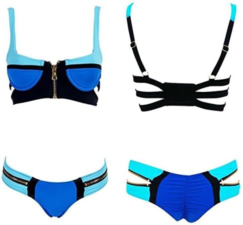 Women's Zip Style Push up Bandage Bikini Set
