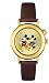Disney Womens Gold Musical Mickey and Minnie Mouse Watch with Brown Strap MU0733