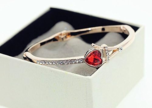 Qinggiveme Women's Fashion Inlay Zircon Cordate Bracelet