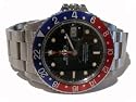 Men's Rolex SS GMT Master II Diamond-Ruby Serti Dial Watch