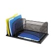 Safco Mesh Desk Organizer, 3 Horizontal/3 Upright Sections, 19.5 Inches Width x 8.25 Inches Height, Black (3254BL)