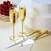 Gold Parisian Romance Champagne Flutes & Cake Server Set
