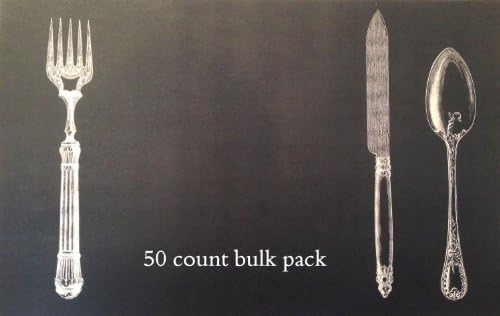 French Paper Dining Placemats - (Flatware (Black-50 count bulk pack))