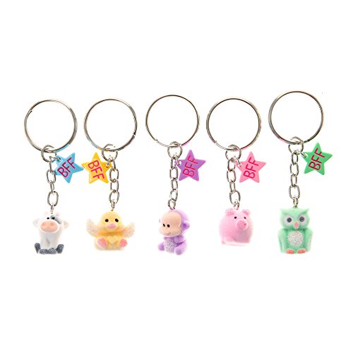 Claire's Accessories 5 Pack Best Friend Fuzzy Zoo Critter Keyrings