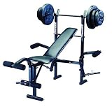 : PowerHouse PHC 265 Free Weight Bench (Includes 100lb. Weight Set)