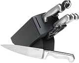 Farberware Pro Stainless-Steel 8-Piece Fine-Edge Knife Block Set with Black Block