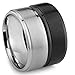 Besteel Stainless Steel 8MM Mens Ring Matte Finish Polished Wedding Engagement Band 2 Pcs Size 13