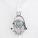 Hamsa Hand Pendant with Rainbow Moonstone Gemstone in Sterling Silver on a 16" Sterling Box Chain, #8376