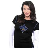 Majestic Threads New Orleans Hornets Women's Double Layer Thermal Long Sleeve T-Shirt W/ Swarovski Crystals Extra Large