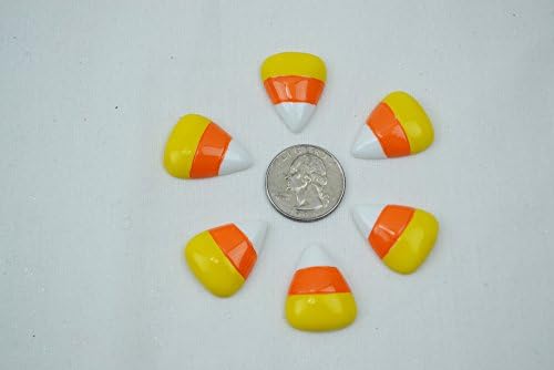 Agape Gifts Flat Back Resin Cabochons Beads - Halloween Candy Corn 20pc.