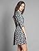 Allegra K Woman Floral Prints 3/4 Sleeves Unlined A Line Dress Navy Blue XL