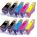 10 x kompatible XL Tintenpatronen mit CHIP & F�llstandanzeige f�r Canon ersetzt: 2x PGI 520 und je 2x CLI 521