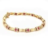 14K Ruby & Diamond Satin Ribbon Bracelet