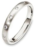 3mm contemporary white gold diamond wedding band ring (0.13cts diamonds 14K Gold)