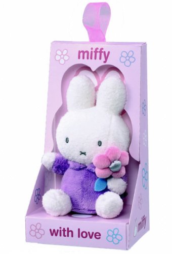 Childrens Toyshop  Toys : Purple Miffy Holding Flower 14cm and With Love Message