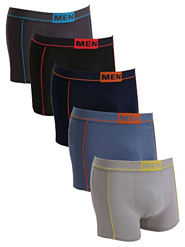 Dimore 5 Pack Active Fit Boxer Briefs Shorts Underwear-Modern Cotton Trunk, Multicolored, Large